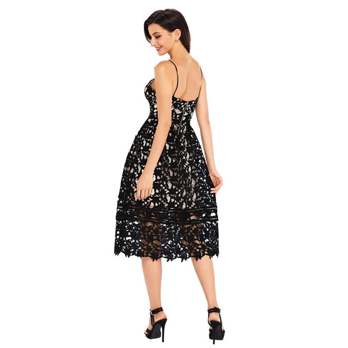 black lace dress knee length